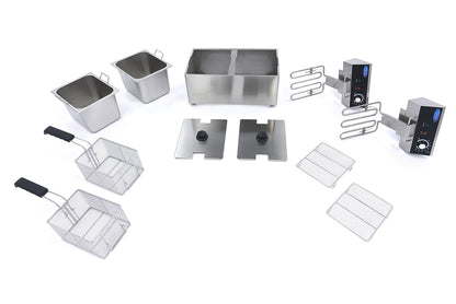 Frituurpan - 2x 8 L - 2 Manden - tot 2,8 Kg Frites