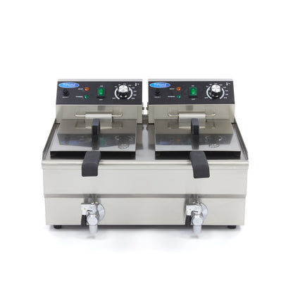 Frituurpan - 2x 10 L - 2 Manden - met Tapkraan
