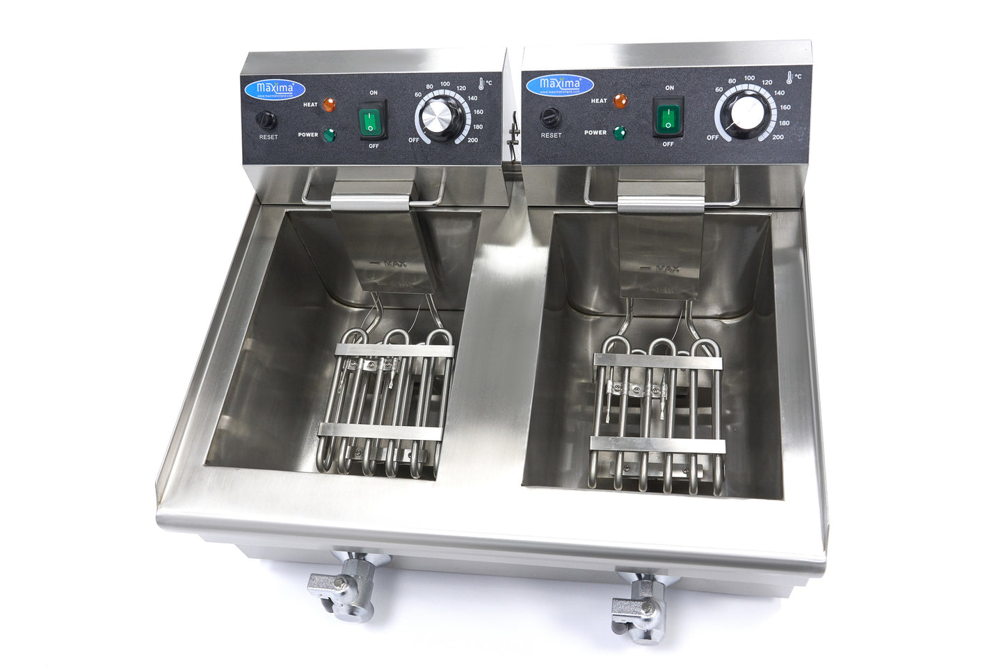 Frituurpan - 2x 10 L - 2 Manden - met Tapkraan