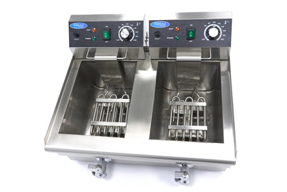 Frituurpan - 2x 10 L - 2 Manden - met Tapkraan