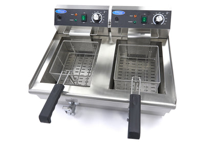 Frituurpan - 2x 13 L - 2 Manden - met Tapkraan