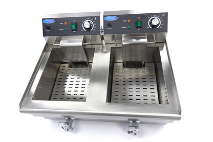 Frituurpan - 2x 13 L - 2 Manden - met Tapkraan