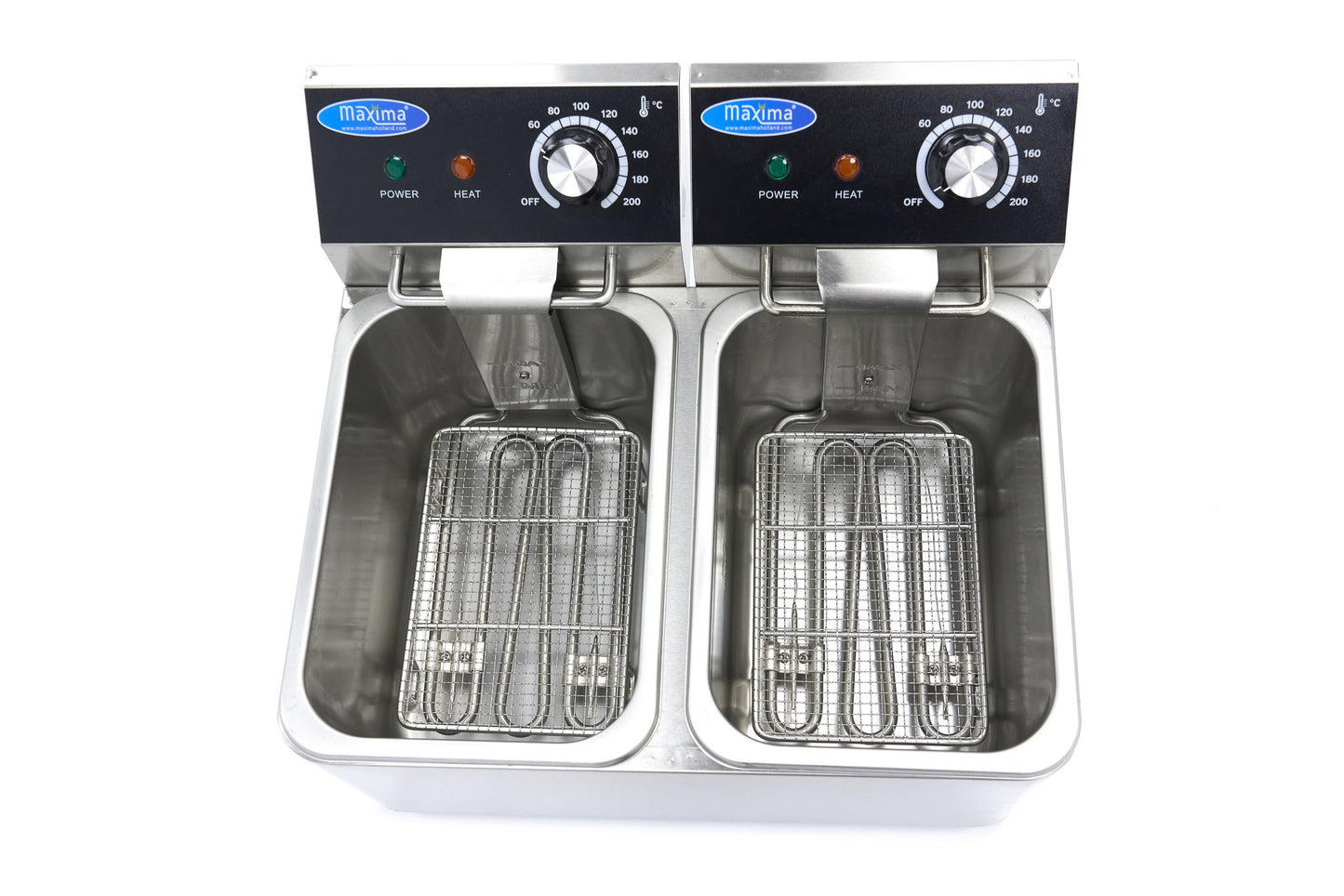 Frituurpan - 2x 4 L - 2 Manden - tot 1,5 Kg Frites