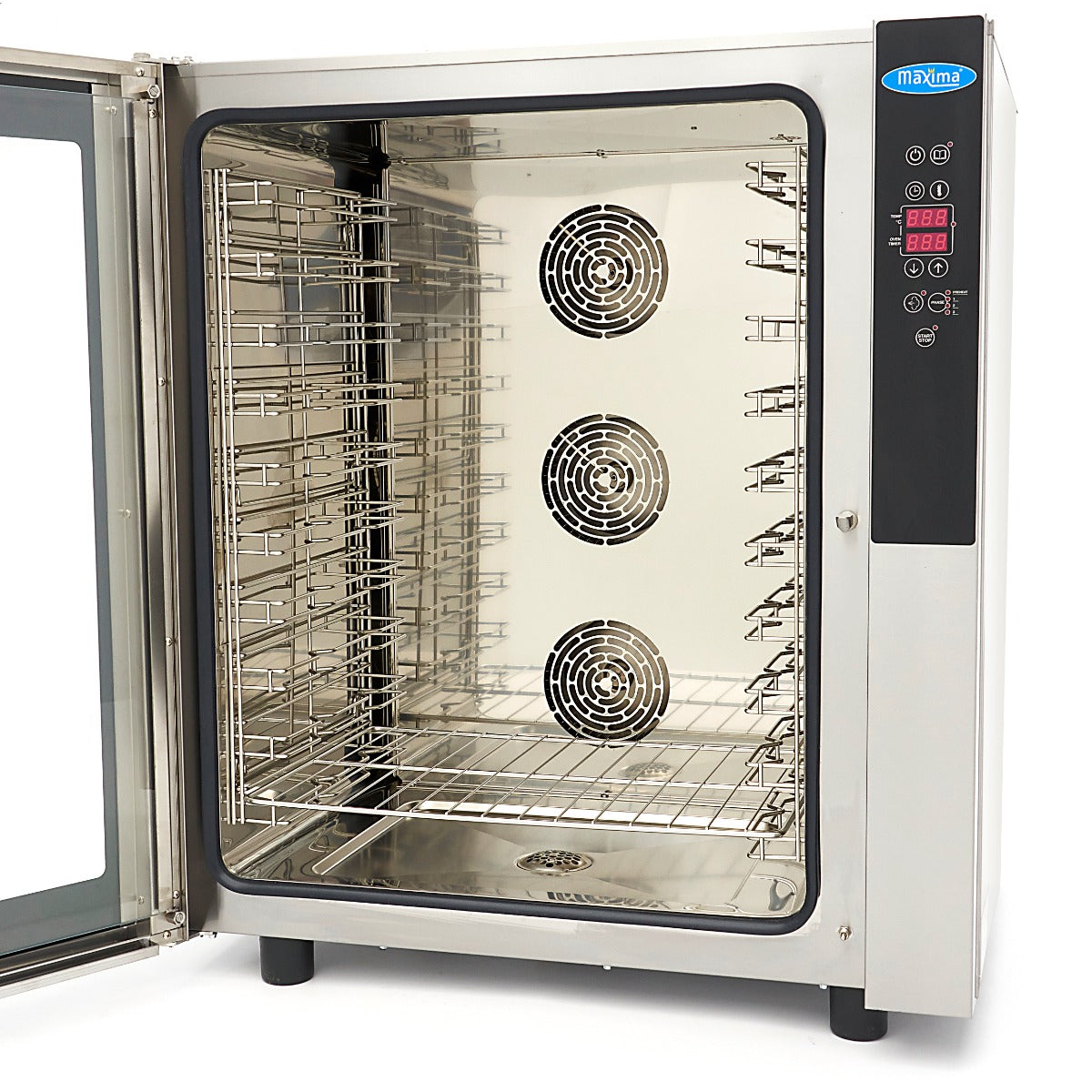 Combisteamer - 10 Bakken (1/1 GN / 60 x 40 cm) - Digitaal Display - 400V