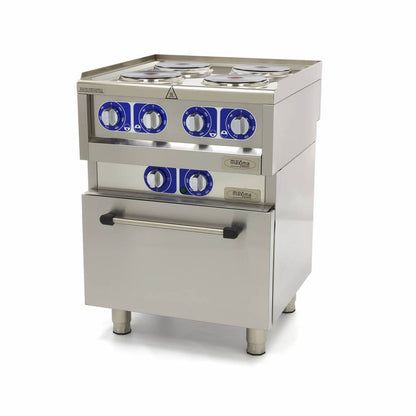 Professionele Horeca Fornuis - 4 Pitten - Met Oven - Elektrisch  - 60 x 60 cm