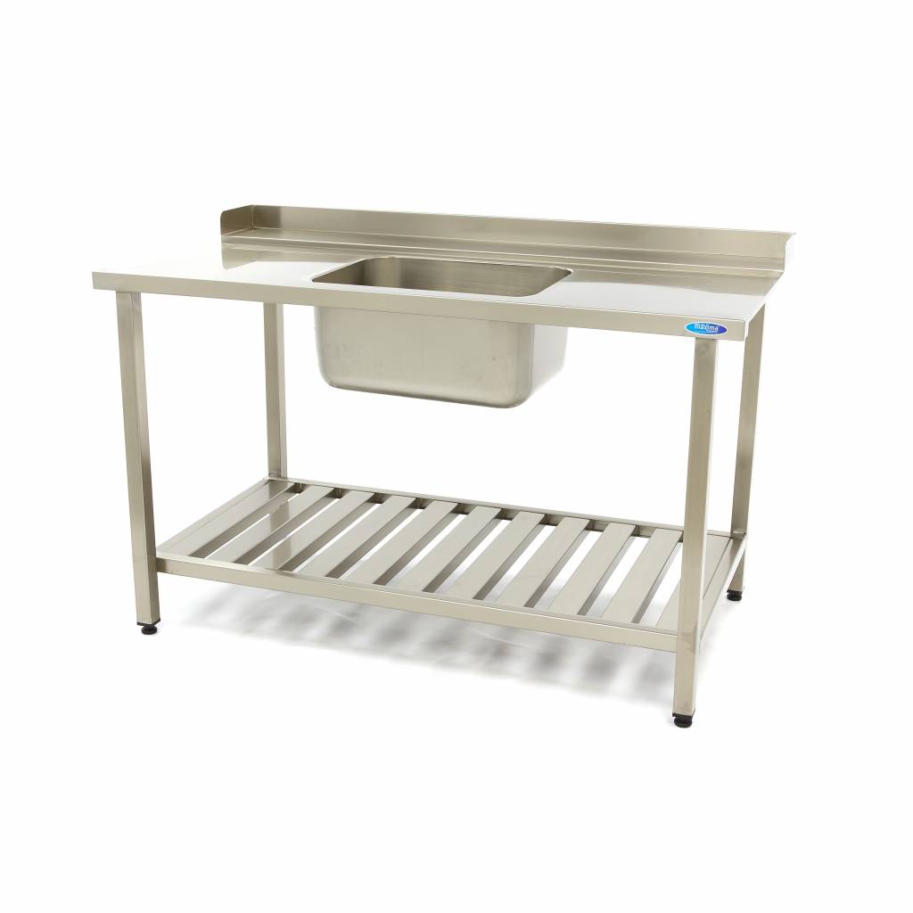 Spoeltafel - 140 x 75 cm - Aanvoer Vaatwasser Rechts - incl. Wasbak en Onderschap