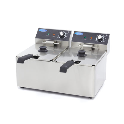 Frituurpan - 2x 8 L - 2 Manden - tot 2,8 Kg Frites