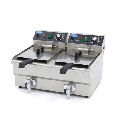 Frituurpan - 2x 10 L - 2 Manden - met Tapkraan