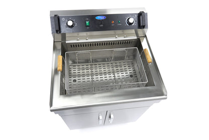 Frituurpan - 35 L - 1 Mand - met Tapkraan - 400V