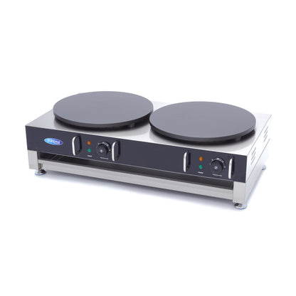 Crepebakplaat - Dubbele Crepes - 2 x 40 cm - incl. Beslagverdeler