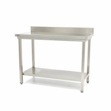 Werktafel rvs - 100 x 60 cm - Verstelbare Hoogte - met Spatrand en Onderschap