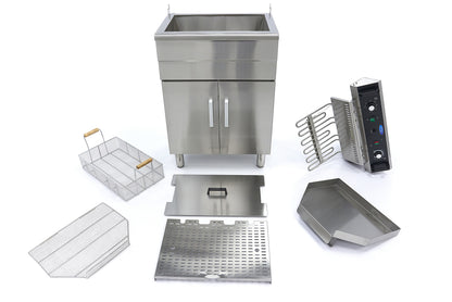 Frituurpan - 35 L - 1 Mand - met Tapkraan - 400V