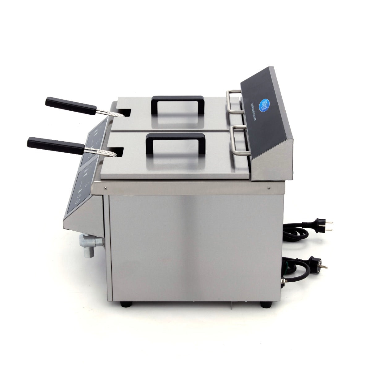 Frituurpan - 2x 8 L - 2 Manden - met Tapkraan - Inductie