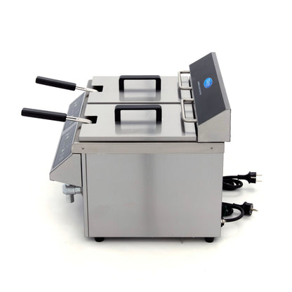 Frituurpan - 2x 8 L - 2 Manden - met Tapkraan - Inductie
