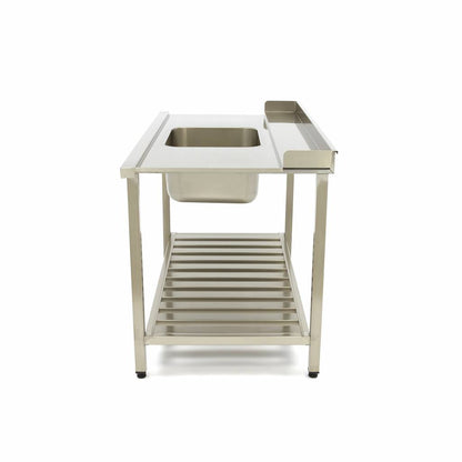 Spoeltafel - 120 x 75 cm - Aanvoer Vaatwasser Rechts - incl. Wasbak en Onderschap