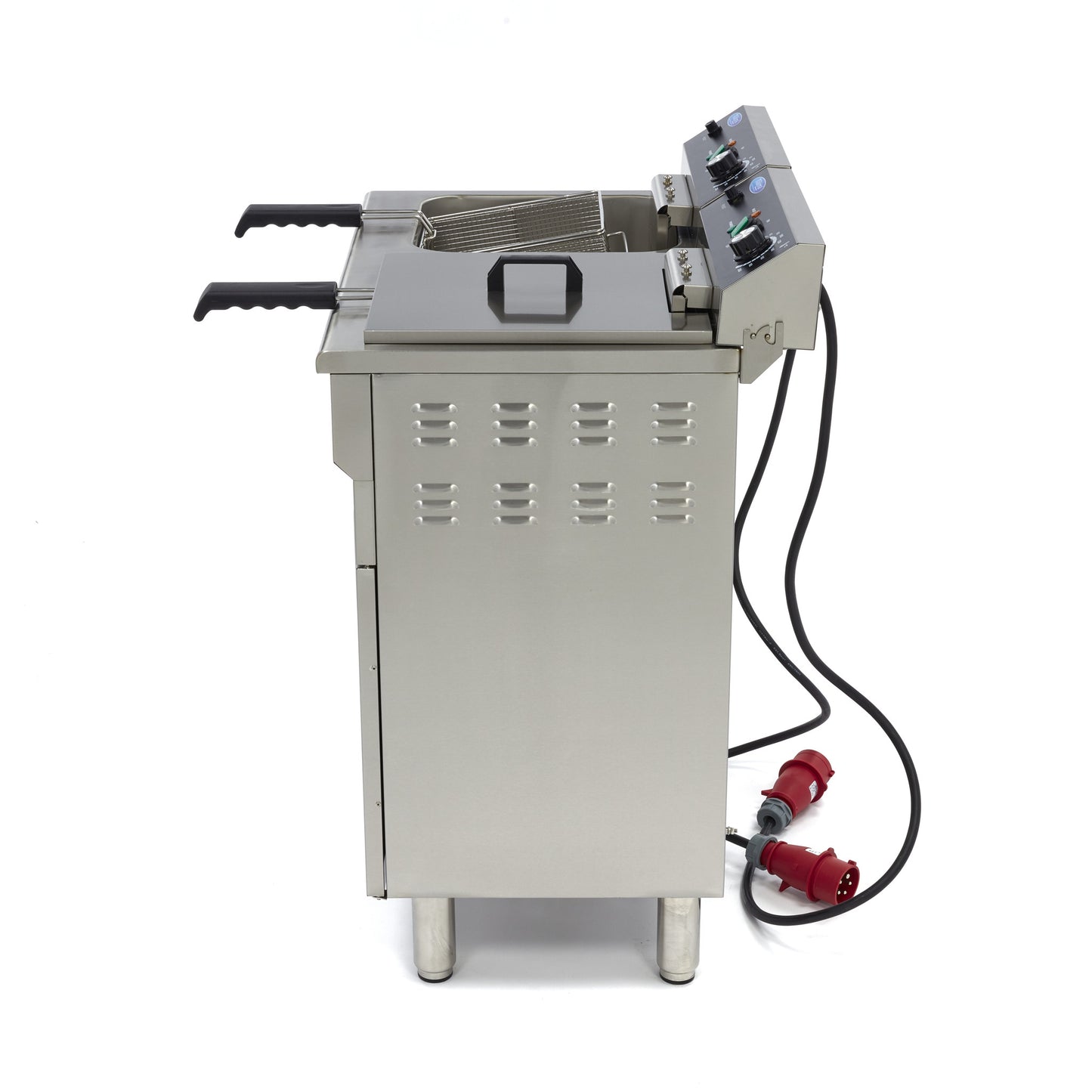 Frituurpan - 2x 16 L - 2 Manden - met Tapkraan en Opbergruimte - 400V