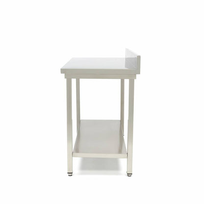 Werktafel rvs - 160 x 60 cm - met Spatrand en Onderschap
