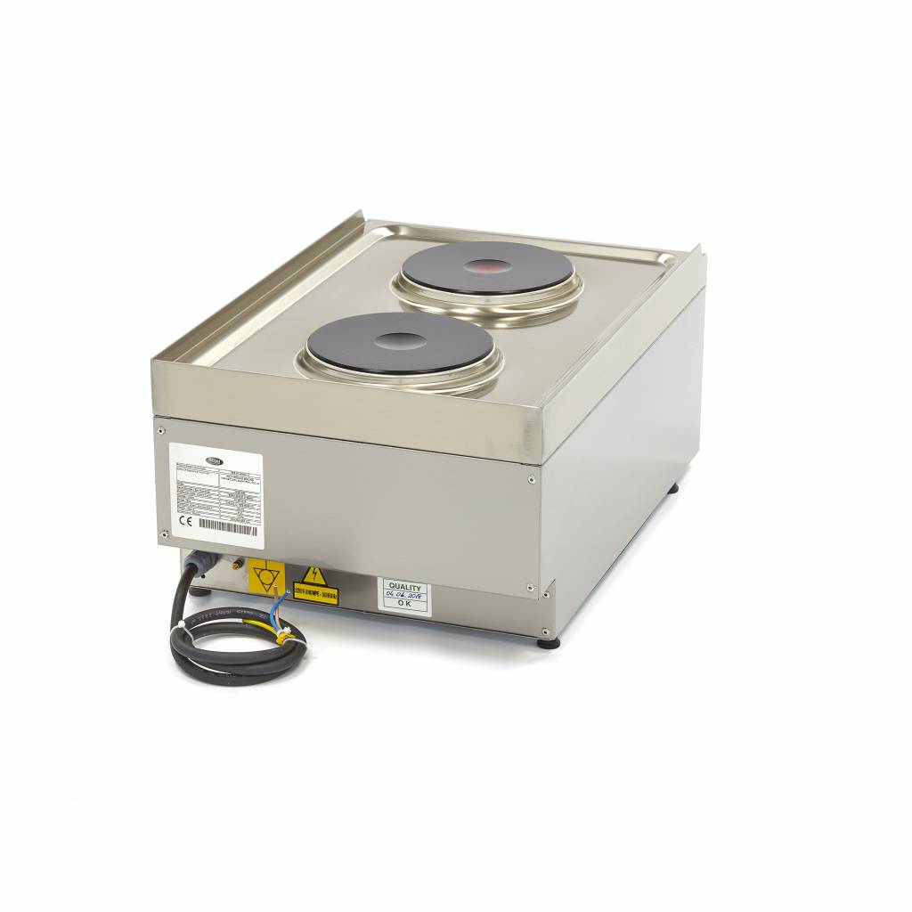 Kookplaat Horeca - 2 Pitten - Enkel - 60 cm Diep - Elektrisch