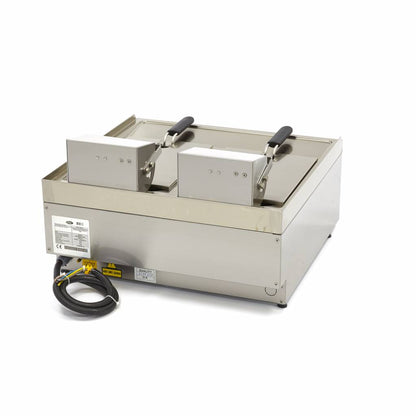 Frituurpan - 2x 10 L - 2 Manden - met Tapkraan - 400V
