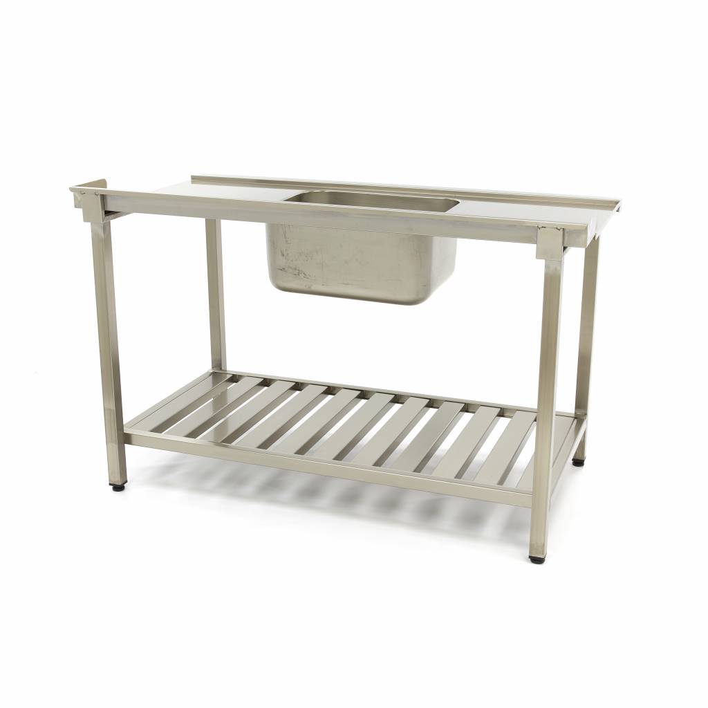 Spoeltafel - 120 x 75 cm - Aanvoer Vaatwasser Links - incl. Wasbak en Onderschap