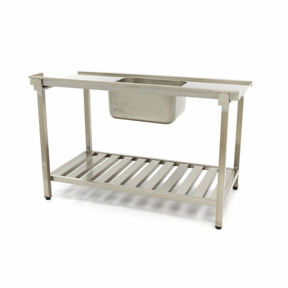 Spoeltafel - 120 x 75 cm - Aanvoer Vaatwasser Links - incl. Wasbak en Onderschap
