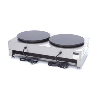 Crepebakplaat - Dubbele Crepes - 2 x 40 cm - incl. Beslagverdeler