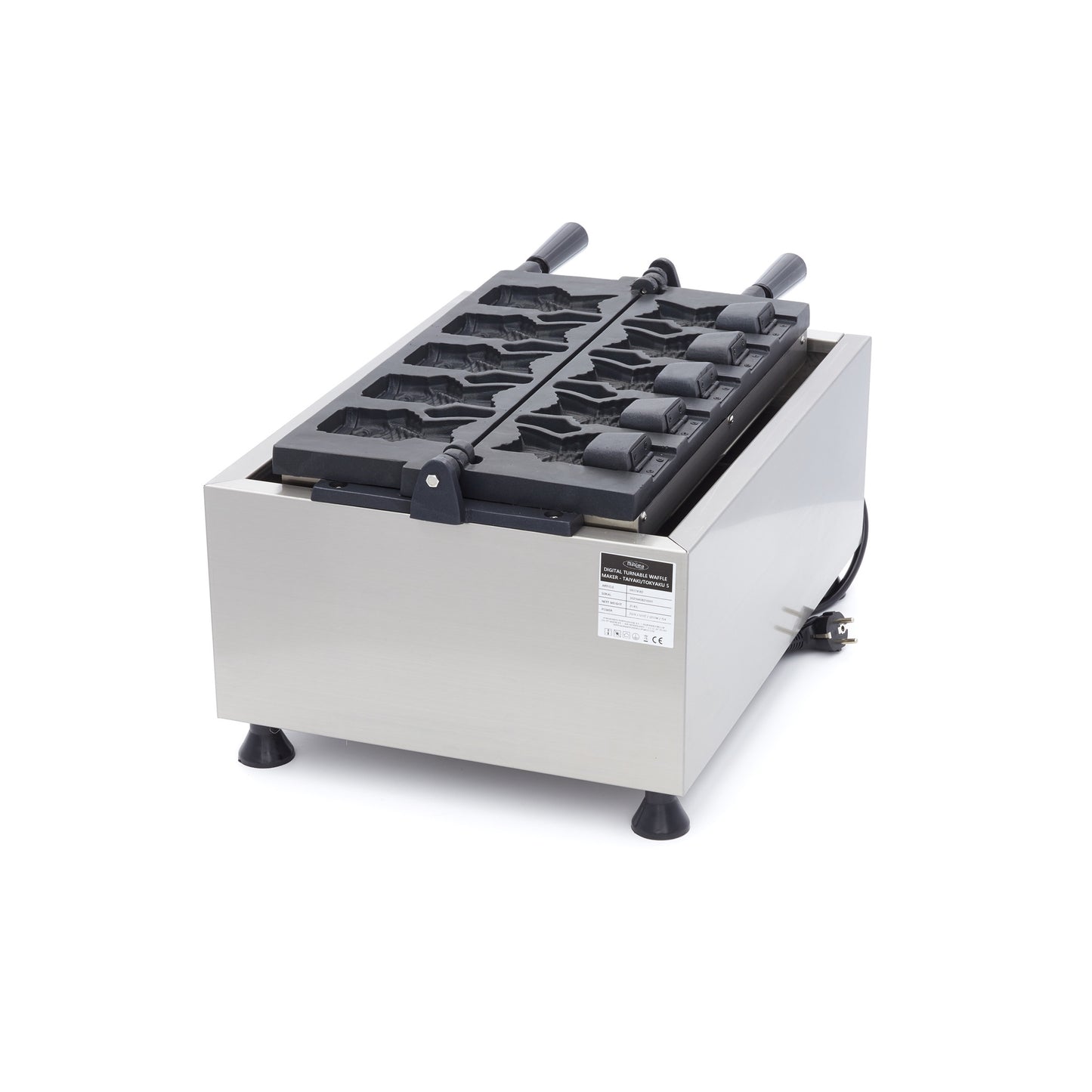 Wafelijzer - 5 Stuks - Taiyaki / Visvorm - Draaibaar - Digitaal