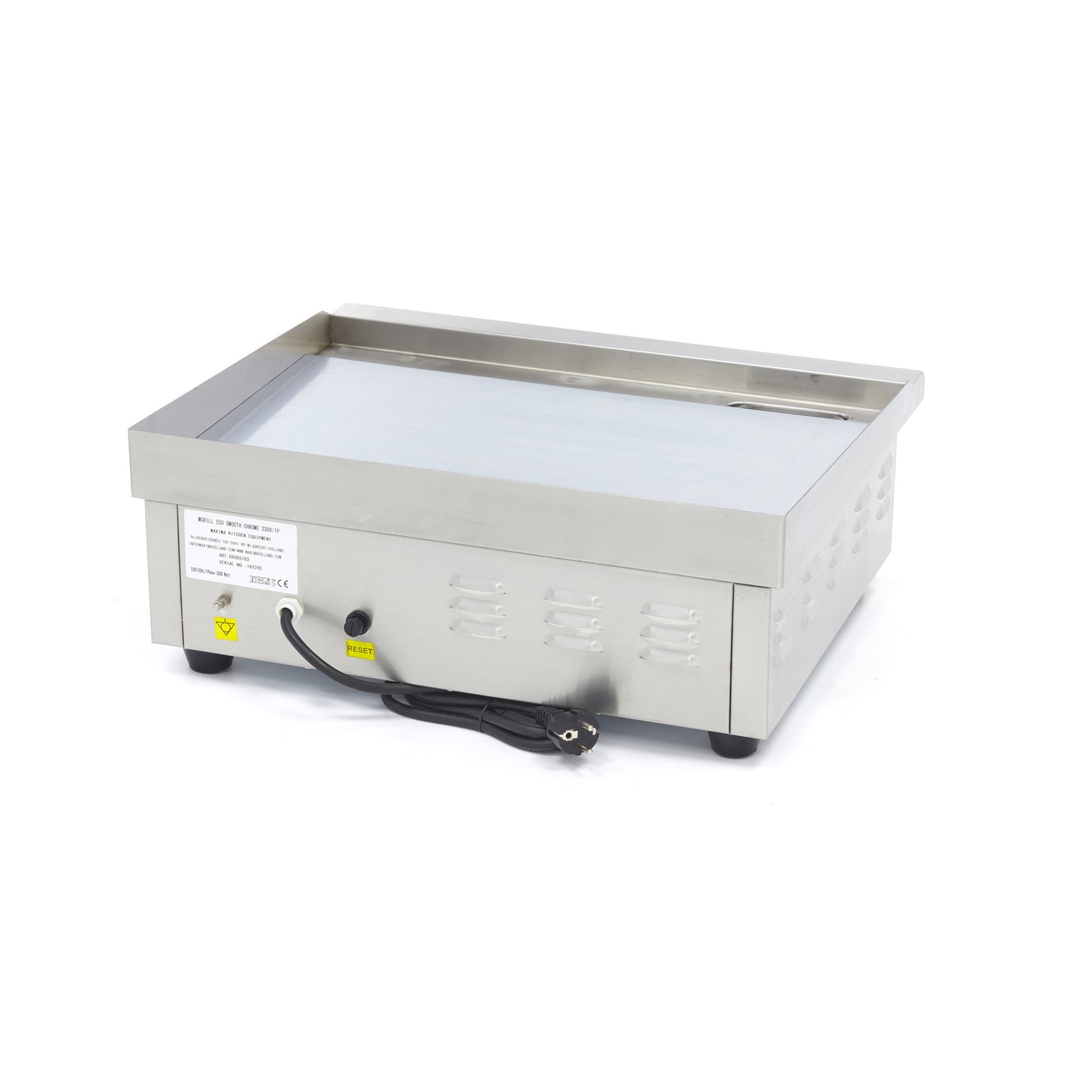 Grillplaat - Glad Chroom - 55 cm - incl. Opvangbak