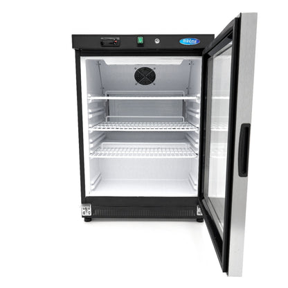 Koelkast - 200 L - Zwart - met Glazen Deur