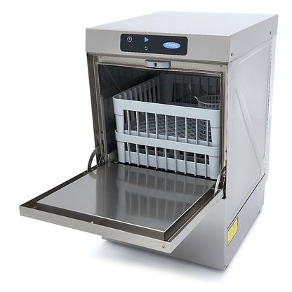 Horeca Vaatwasser - 40 x 40 cm - met Afvoer-, Glansspoel- en Zeeppomp - Digitaal Display -230V
