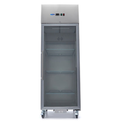 Koelkast - 600 L - 3 Verstelbare Roosters (2/1 GN) - Rvs - met Glazen Deur