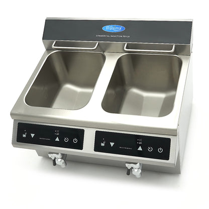 Frituurpan - 2x 8 L - 2 Manden - met Tapkraan - Inductie