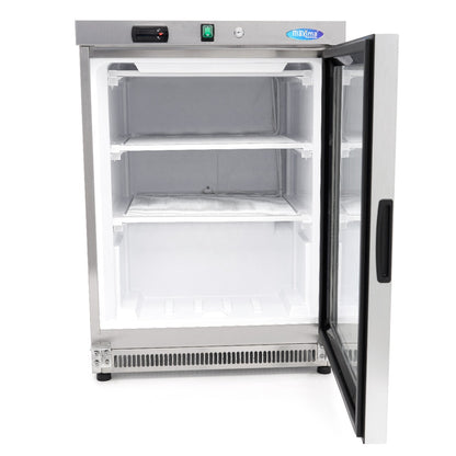 Vrieskast - 200 L - Rvs - met Glazen Deur
