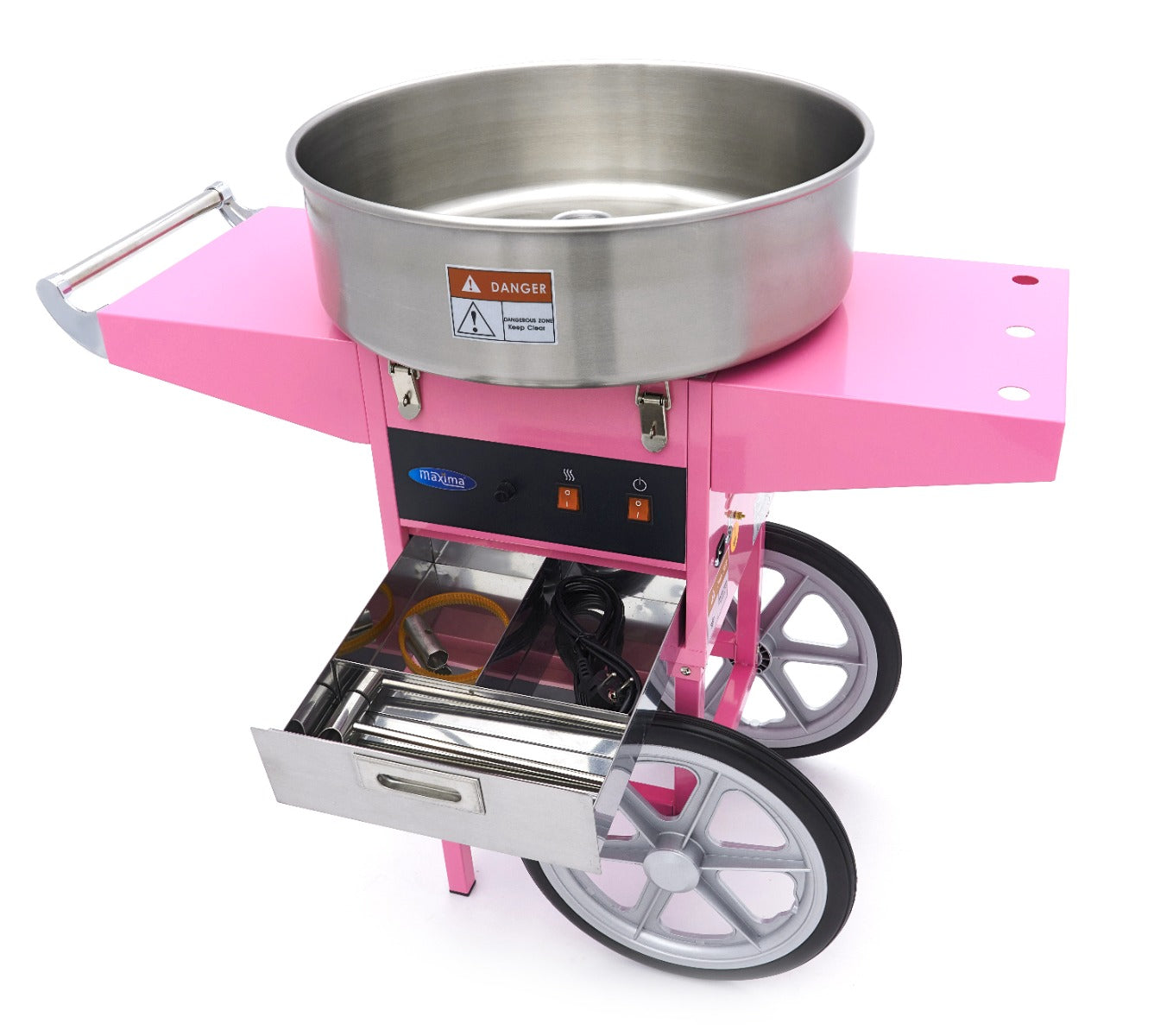 Suikerspinmachine – Ø 52 cm – Roze – met Onderstel