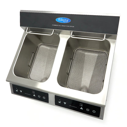 Frituurpan - 2x 8 L - 2 Manden - met Tapkraan - Inductie
