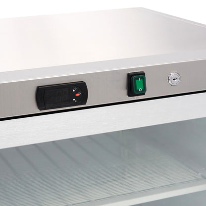 Vrieskast - 200 L - Rvs - met Glazen Deur