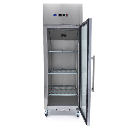 Koelkast - 600 L - 3 Verstelbare Roosters (2/1 GN) - Rvs - met Glazen Deur