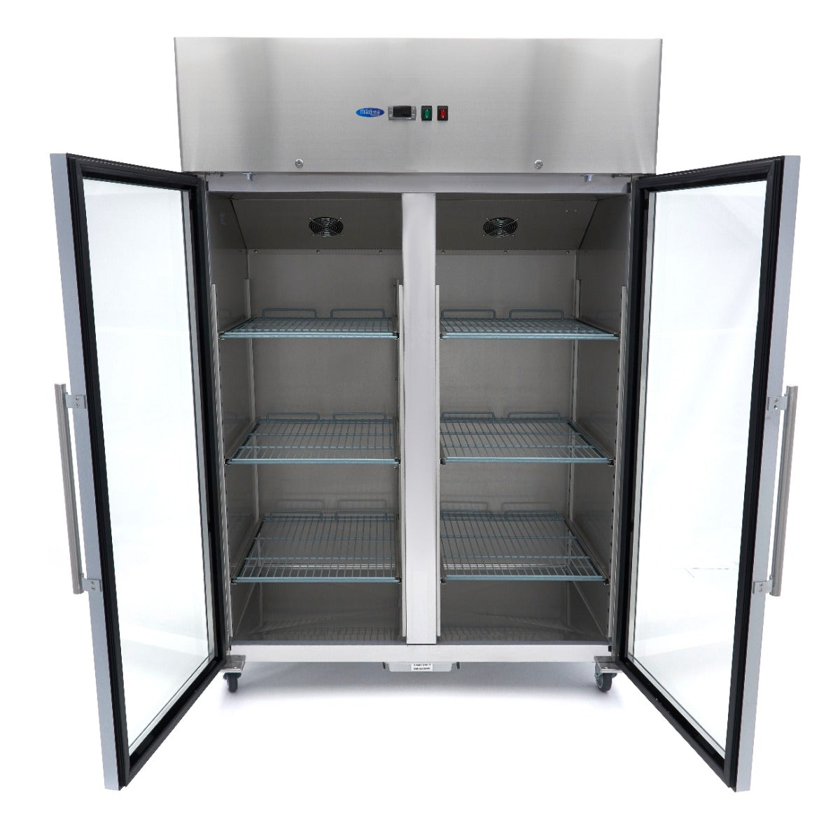 Koelkast - 1200 L - 6 Verstelbare Roosters (2/1 GN) - Rvs - met Glazen Deur