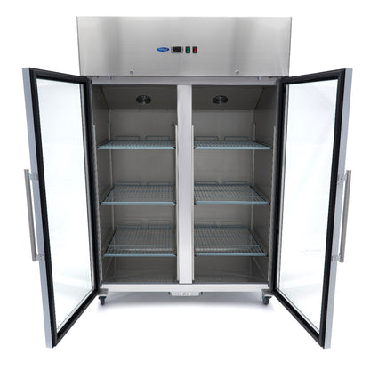 Koelkast - 1200 L - 6 Verstelbare Roosters (2/1 GN) - Rvs - met Glazen Deur