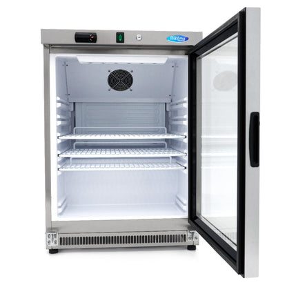 Koelkast - 200 L - Rvs - met Glazen Deur
