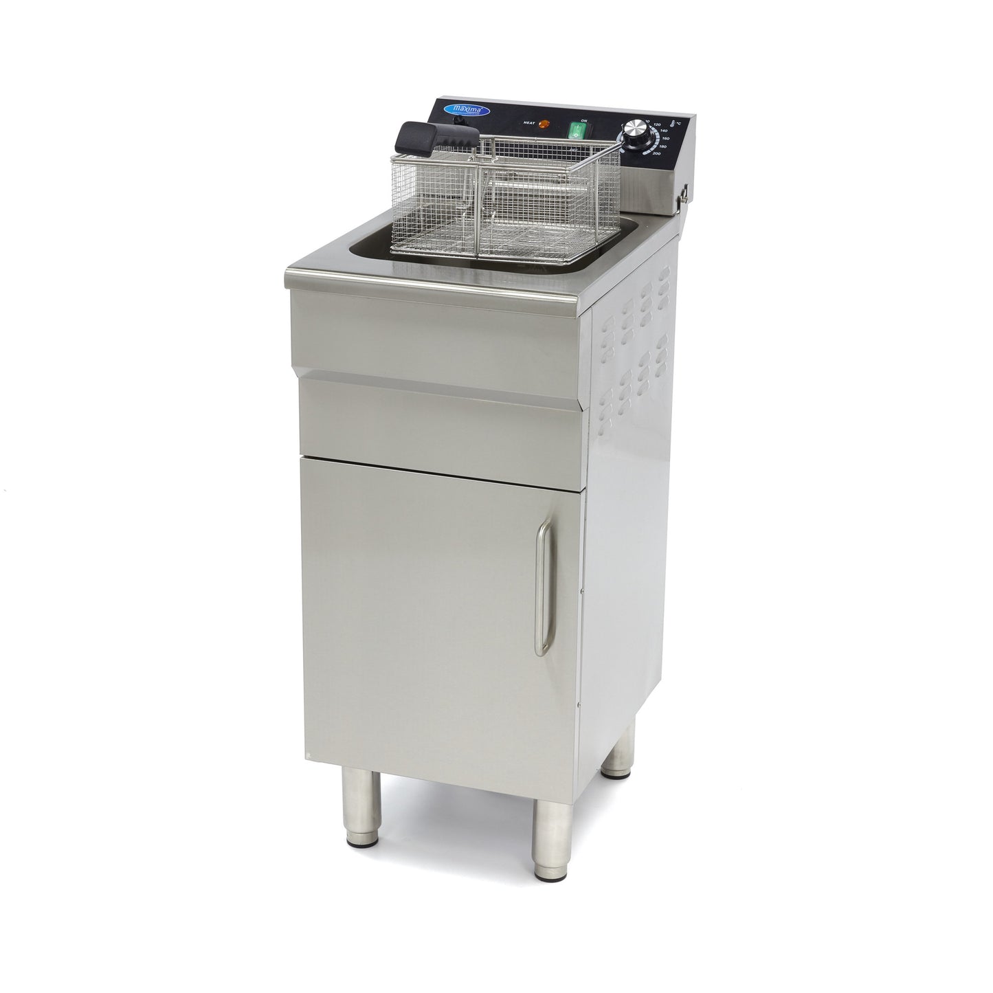 Frituurpan - 16 L - 1 Mand - met Tapkraan en Opbergruimte - 400V