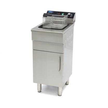 Frituurpan - 16 L - 1 Mand - met Tapkraan en Opbergruimte - 400V