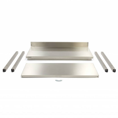 Werktafel rvs - 180 x 60 cm - Verstelbare Hoogte - met Spatrand en Onderschap