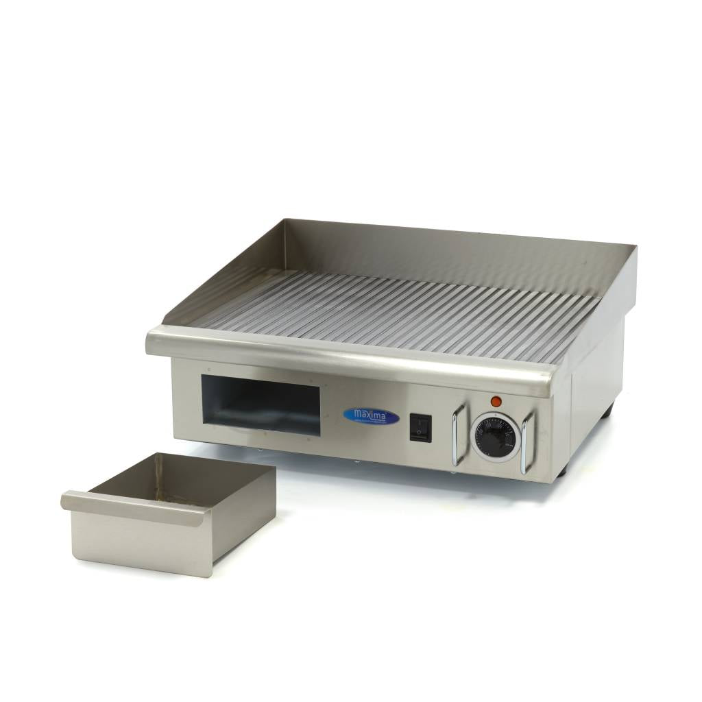 Grillplaat - Gegroefd - 55 cm - incl. Opvangbak