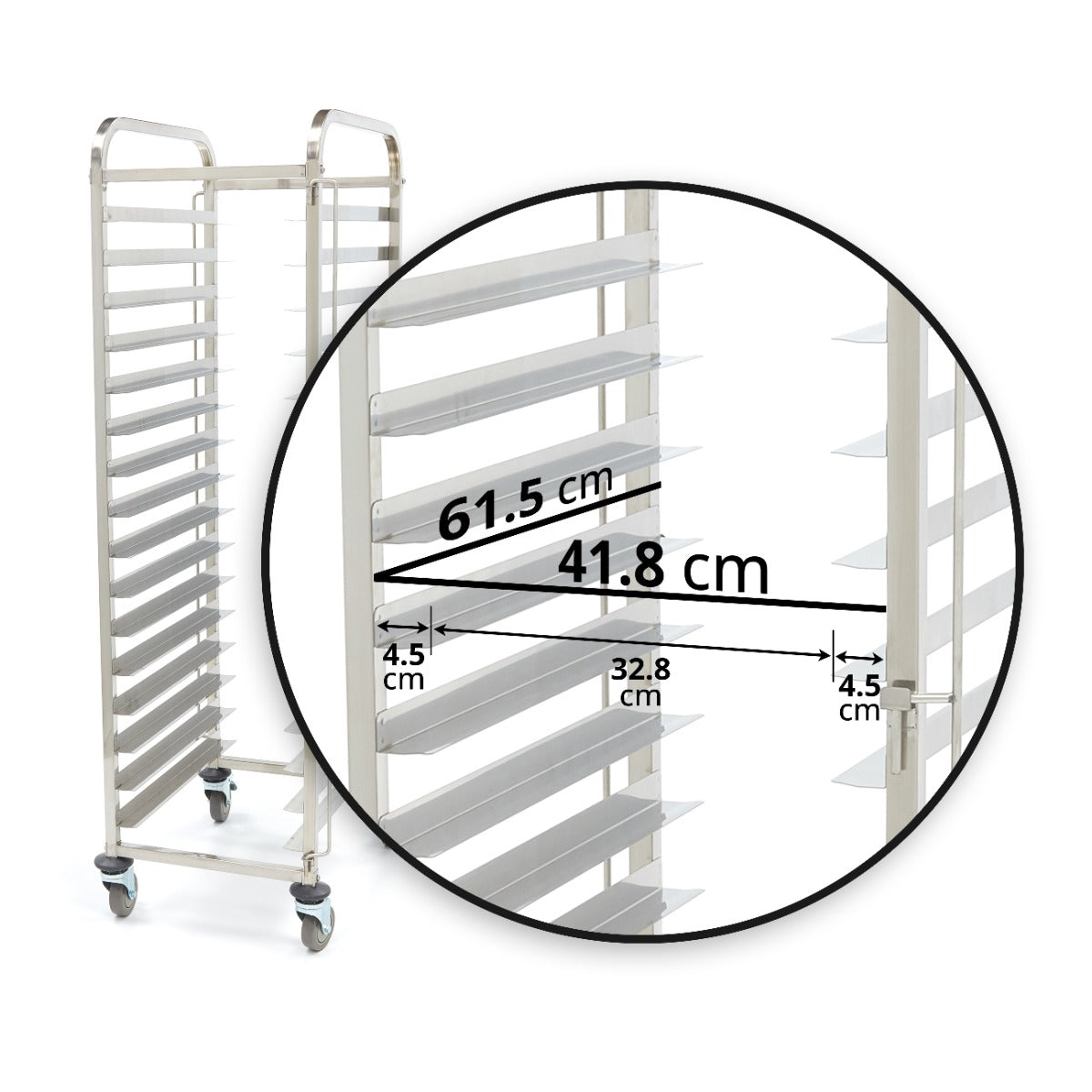 Regaalwagen - 16 x (60 x 40 cm) - excl. bakplaten en roosters