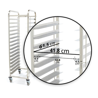 Regaalwagen - 16 x (60 x 40 cm) - excl. bakplaten en roosters