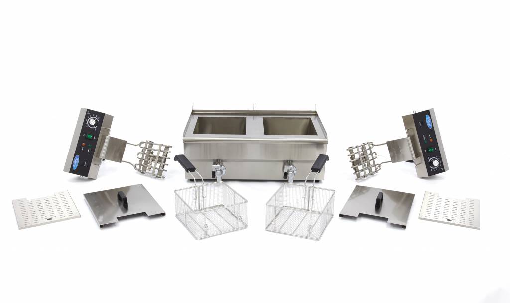 Frituurpan - 2x 16 L - 2 Manden - met Tapkraan